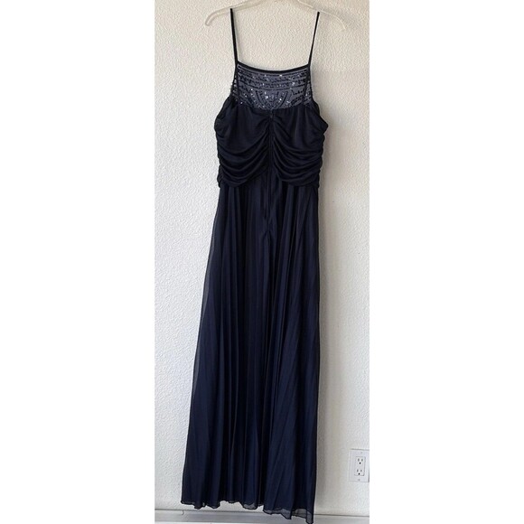 B. Darlin Formal Navy Blue Prom Dress Rhinestone Halter Evening Gown Size 18/19 - Picture 6 of 14